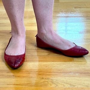 Frye Ballet flats, red leather, size 7.5-8